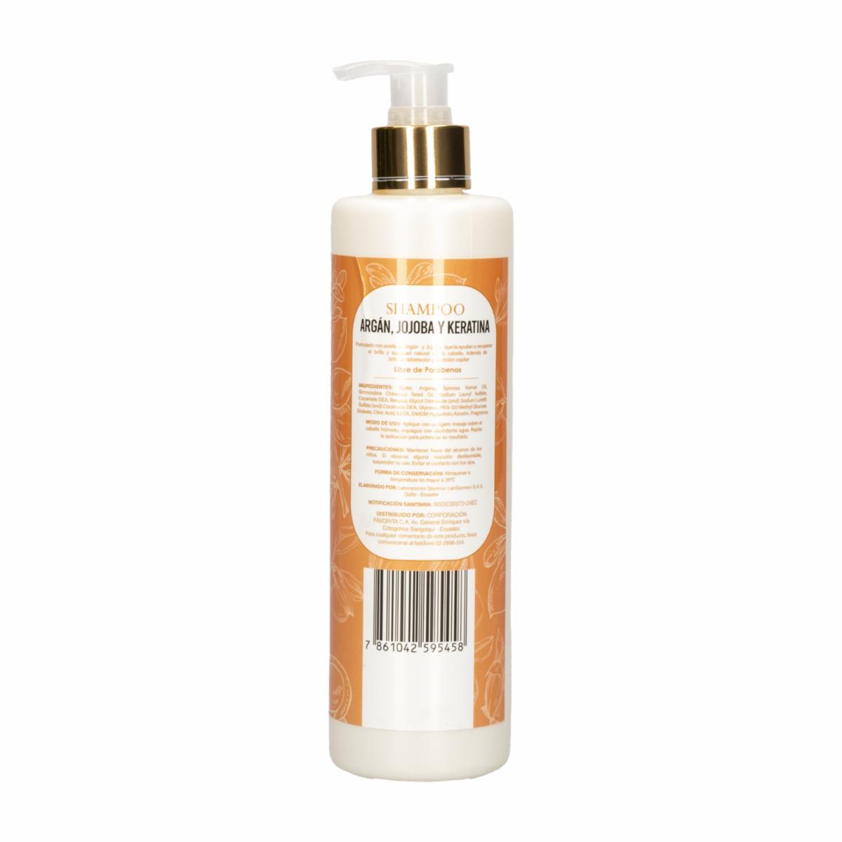 Shampoo De Cabello Con Argán Jojoba Y Keratina GAMA 400 Ml