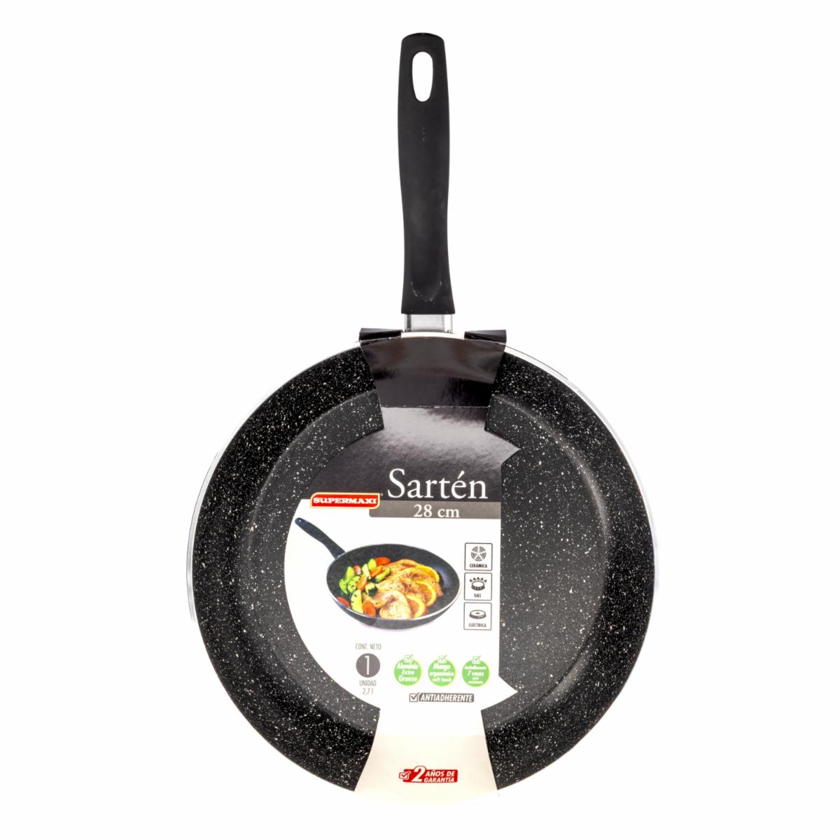 Sartén Forjado Color Negro Brillante SUPERMAXI 28 Cm