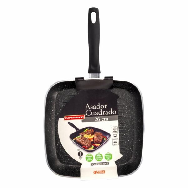 Asador Cuadrado Negro Brillante SUPERMAXI Unidad - Imagen 4