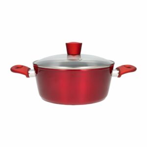 Olla Forjada Para Inducción Color Rojo Brillante SUPERMAXI 24 Cm