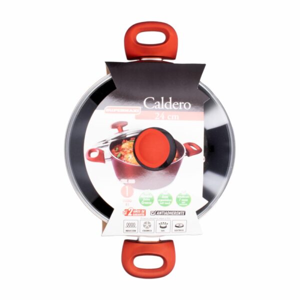 Olla Forjada Para Inducción Color Rojo Brillante SUPERMAXI 24 Cm - Imagen 2