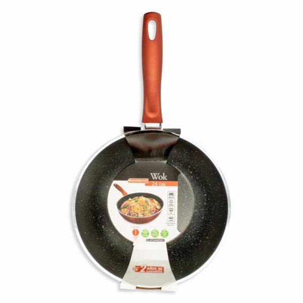 Wok De Induccion Forjado Rojo Brillante SUPERMAXI Unidad - Imagen 4