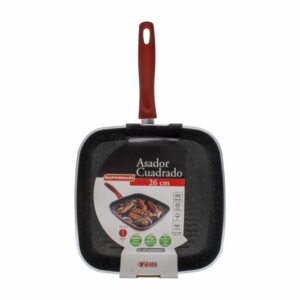Asador De Induccion Cuadrado Rojo Brillante SUPERMAXI Unidad