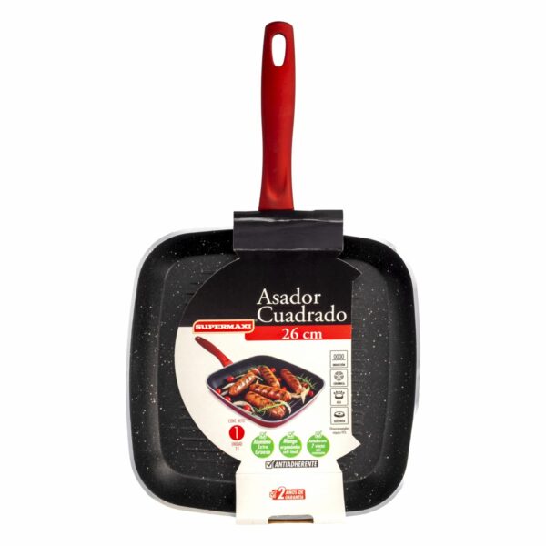Asador De Induccion Cuadrado Rojo Brillante SUPERMAXI Unidad - Imagen 4