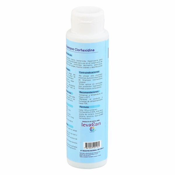 Shampoo Para Mascota De Clorhexidina LEVA CAN 200 Ml - Imagen 2
