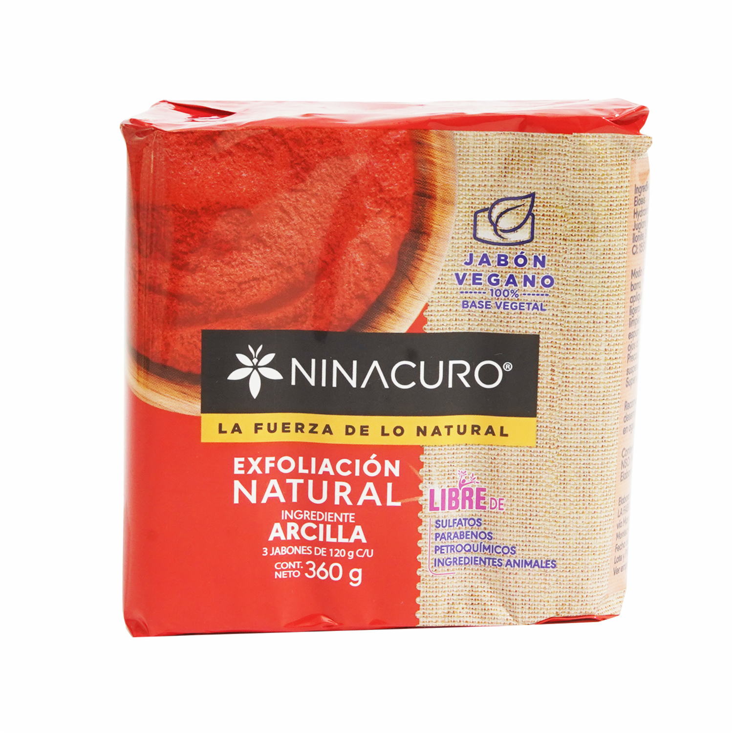 Jabón De Tocador Arcilla Exfoliación Natural NINACURO 360 G - Imagen 2