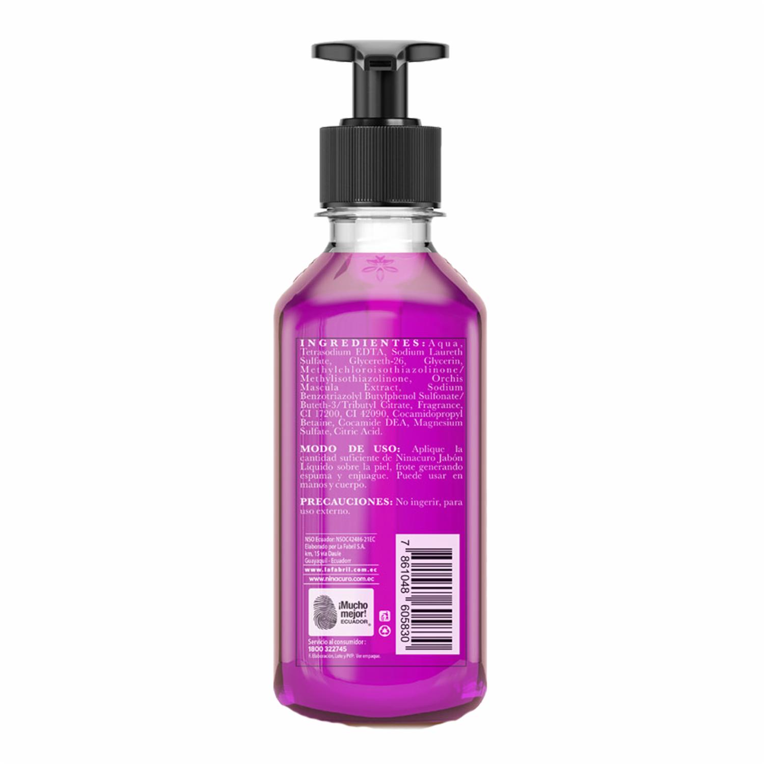 Jabón De Tocador Líquido Jardín De Orquídeas NINACURO 450 Ml - Imagen 3