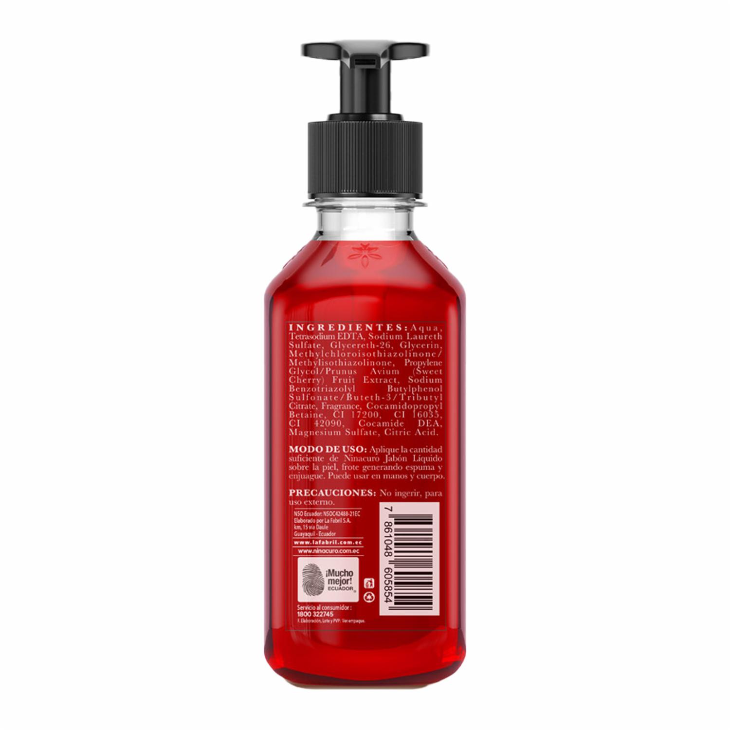 Jabón De Tocador Líquido Pasión De Frutos Rojos NINACURO 450 Ml - Imagen 3