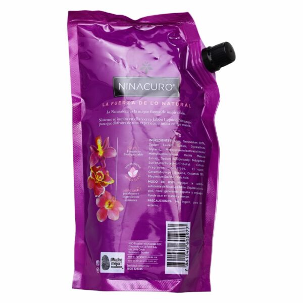 Jabón De Tocador Líquido Jardín De Orquídeas NINACURO 500 Ml - Imagen 2