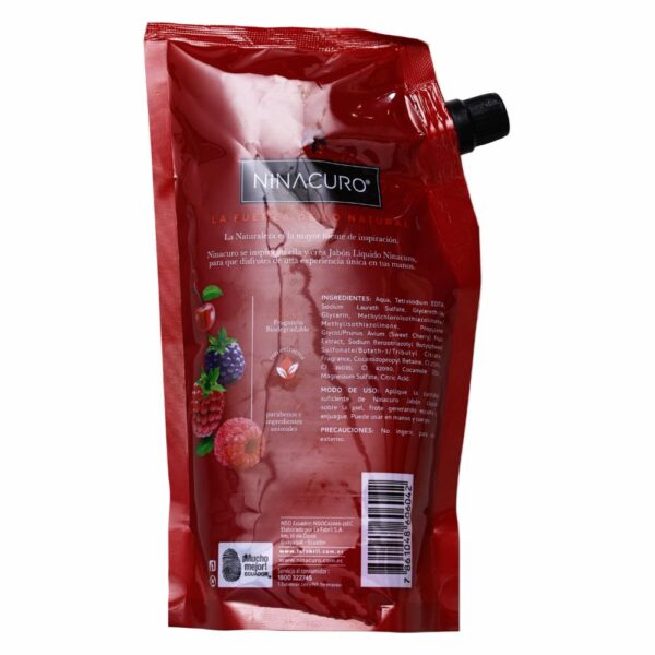 Jabón De Tocador Líquido Pasión De Frutos Rojos NINACURO 500 Ml - Imagen 2
