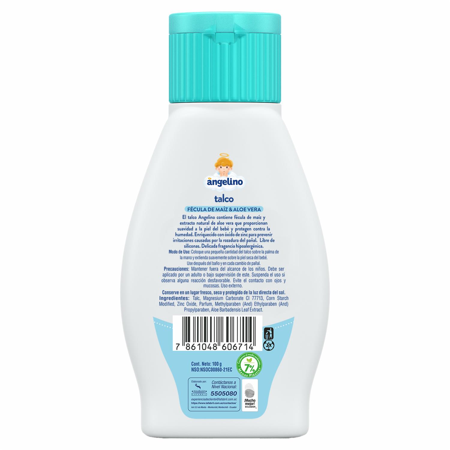 Talco Corporal Con Aloe Vera ANGELINO 100 G - Imagen 3