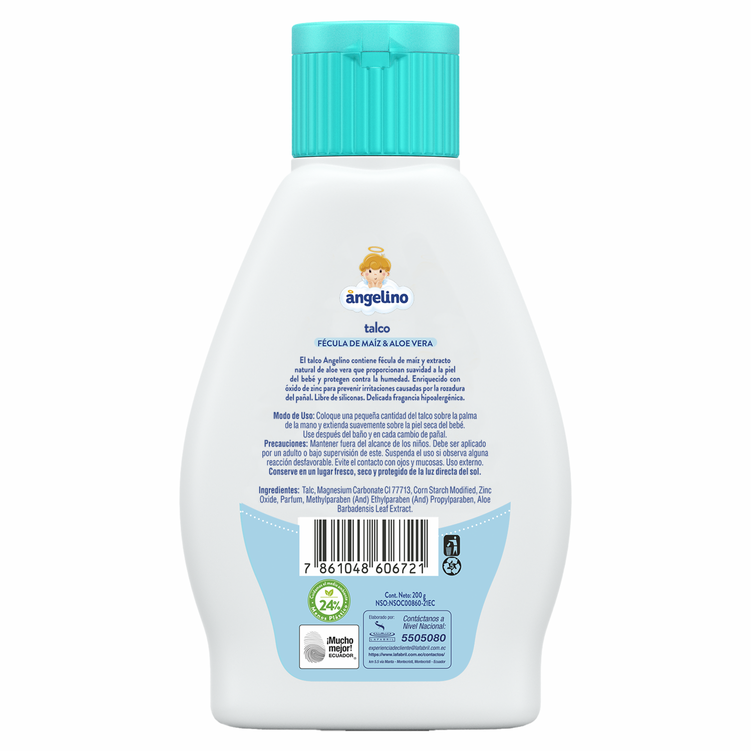 Talco Corporal Con Aloe Vera ANGELINO 200 G - Imagen 4