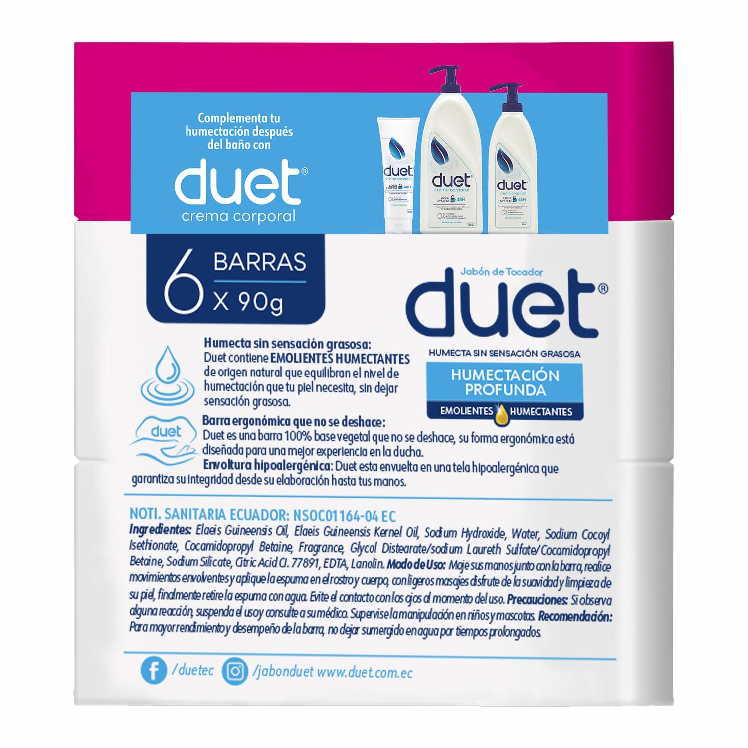 Jabón De Tocador En Barra Humectante DUET 540 G - Imagen 3