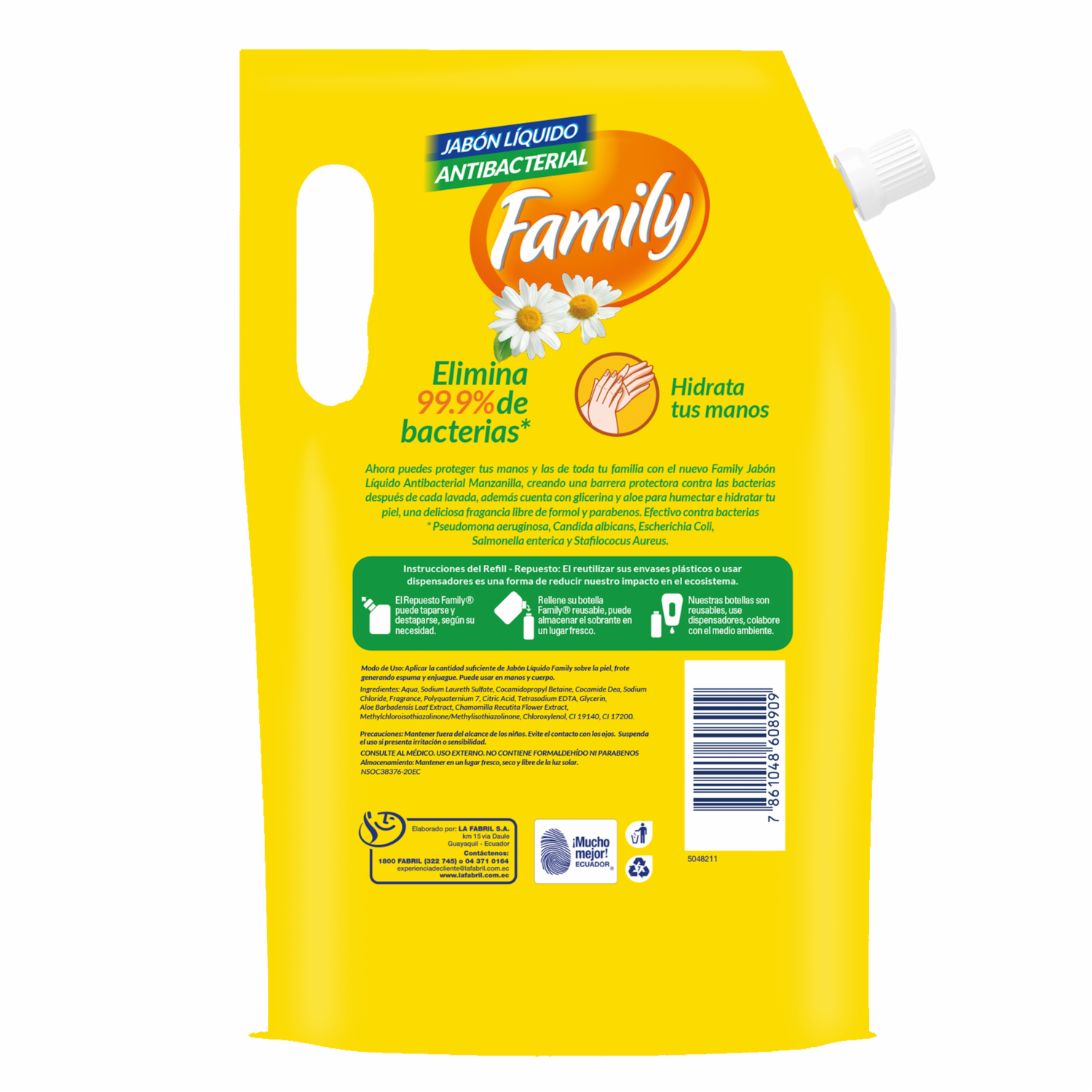 Jabón De Tocador Líquido De Manzanilla FAMILY 1900 Ml - Imagen 4