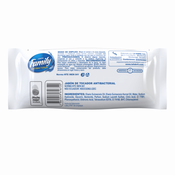Jabón De Tocador En Barra Antibacterial FAMILY 270 G - Imagen 4