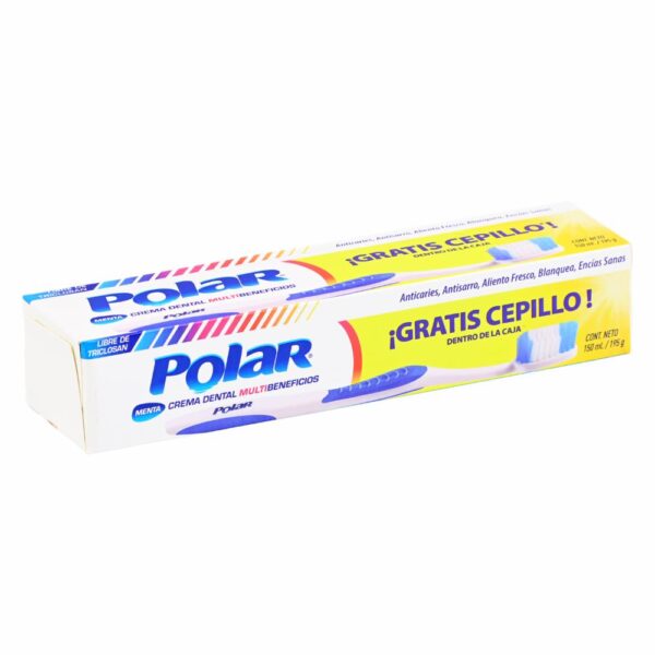 Crema Dental Sabor A Menta Gratis Cepillo POLAR 150 Ml