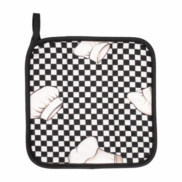Agarradera Para Cocina Diseño Cocinero Color Blanco Y Negro HECHO AQUÍ 21 X 21 Cm