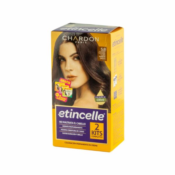 Tinte Coloración N° 5.8 Castaño Claro Marrón (Moca) 2 ETINCELLE Unidad