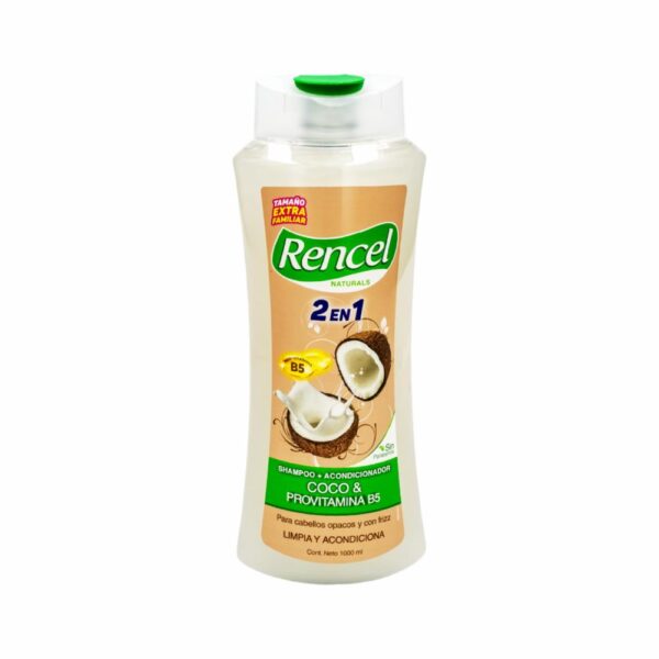Shampoo Para Cabello 2 en 1 Coco Y Rovitamin B5 RENCEL 1000 Ml