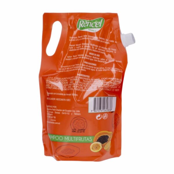 Shampoo Para Cabello Multifrutas Nutricion Y Suavidad RENCEL 1000 Ml - Imagen 2