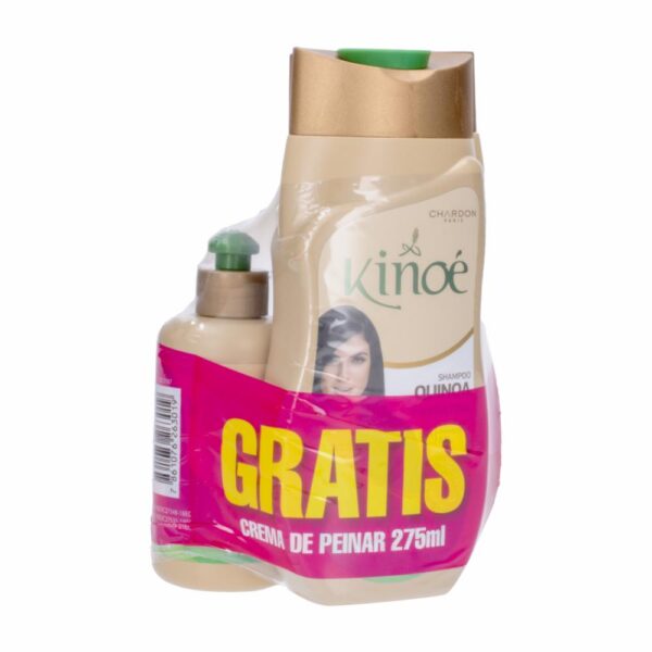 Shampoo Con Keratina  +Acondicionador+Crema De Peinar KINOE 1355 Ml - Imagen 2