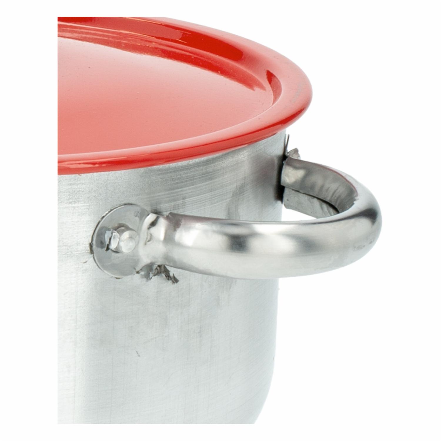 Olla Caldero Recortado Aluminio Tapa Roja INDALUM 16 Cm - Imagen 2