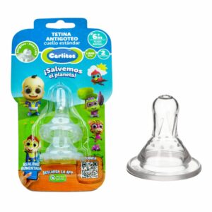 Tetina Antigoteo De Flujo Rápido Cuello Estándar 6 M + CARLITOS X 2 Uds