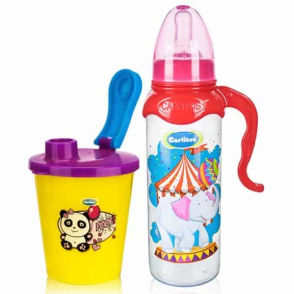 Biberón Para Bebés Con Agarradera + Vaso CARLITOS 9 Oz