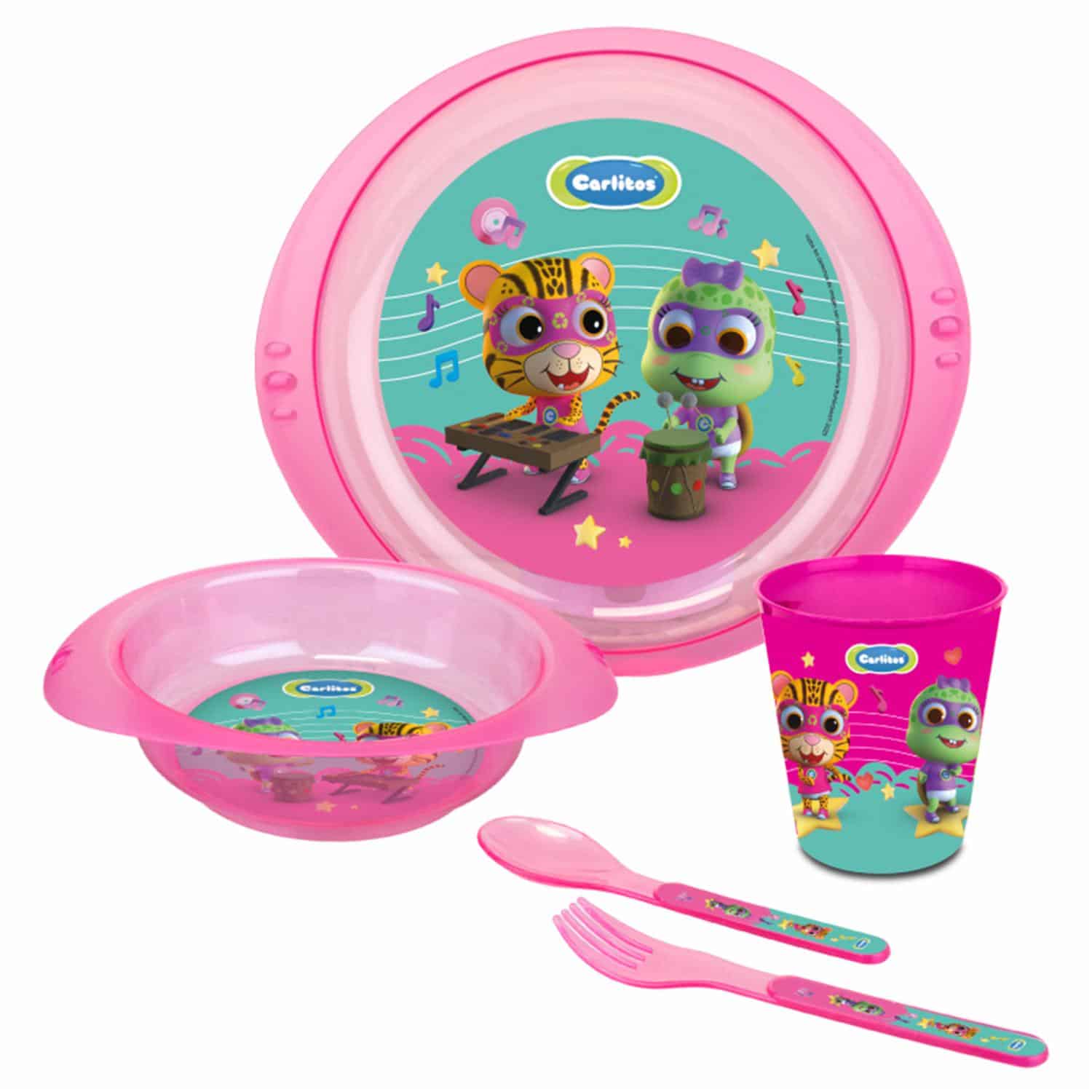 Vajilla Infantil 2 Platos + Cuchara + Tenedor + Vaso CARLITOS X 5 Uds - Imagen 3
