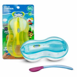 Vajilla Infantil Bandeja Y Cuchara Diseño De Pollito CARLITOS X 3 Uds
