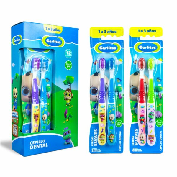 Cepillo De Dientes Cerdas Suaves X2 CARLITOS 1 A 3 Años