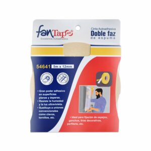 Cinta Adhesiva Doble Faz Espuma Blanco 5Mx12X1 FANTAPE Unidad