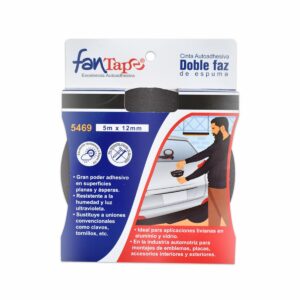 Cinta Adhesiva Doble Faz Espuma Negra 5Mx12Mx1M FANTAPE Unidad