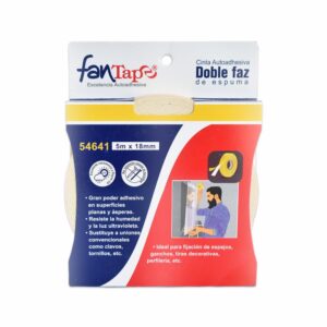 Cinta Adhesiva Doble Faz Espuma Blanco 5Mx18Mx1M FANTAPE Unidad