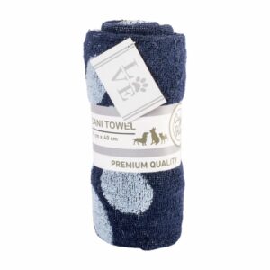 Toalla De Mascota Pequeña Color Azul Celeste Diseño Love CANI 70 X 40 Cm