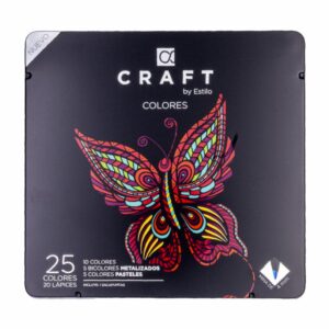 Lápices De Colores Craft Caja Metálica ESTILO 1X25Unidades