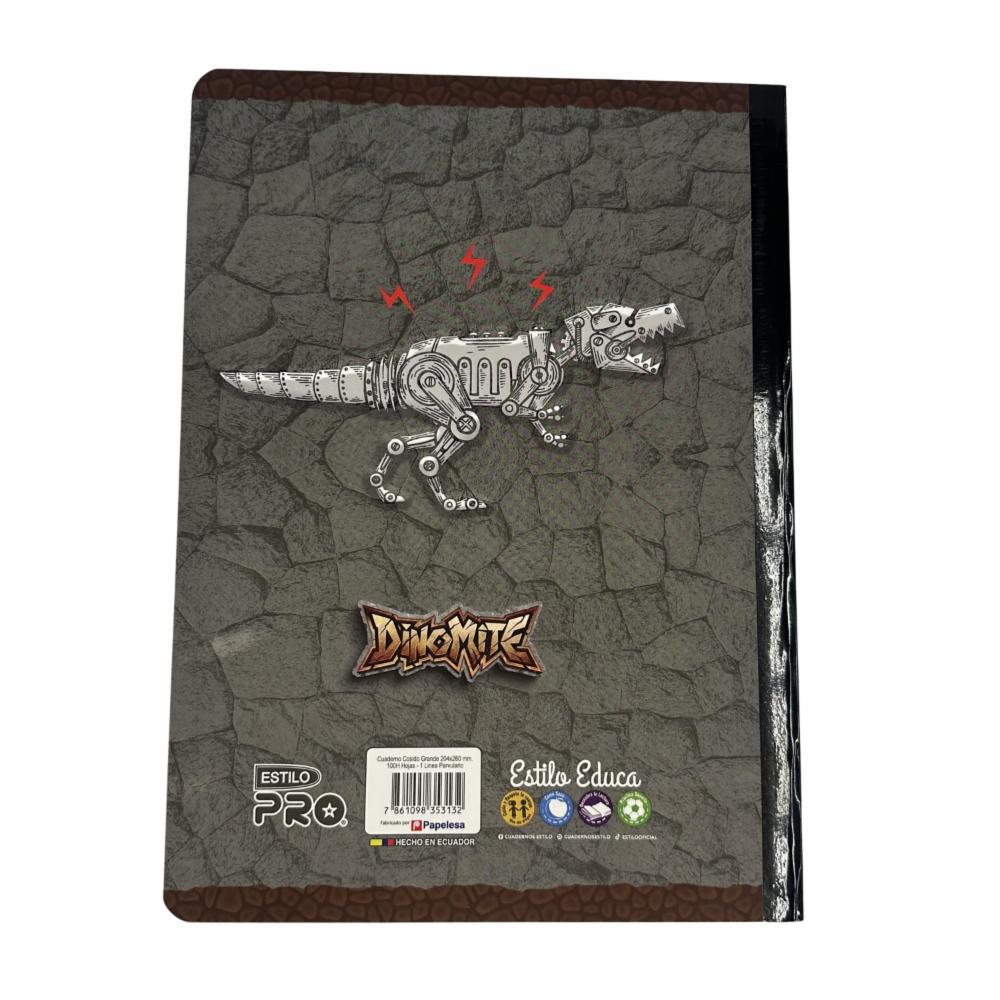 Cuaderno Cosido Parvulario 1 Línea Diseño Dinomite ESTILO 100 Hojas - Imagen 2