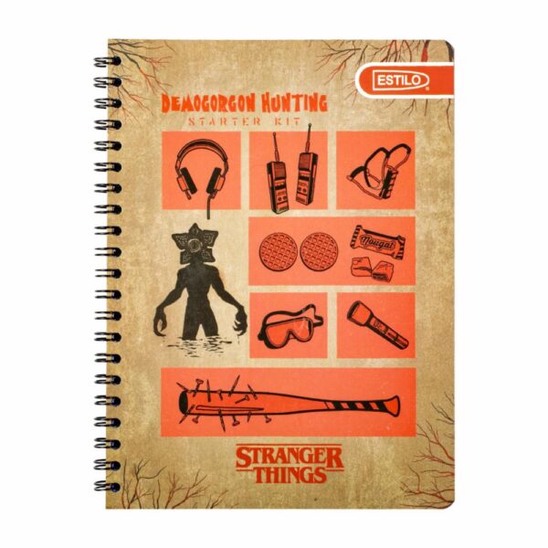 Cuaderno Universitario A Cuadros Diseño Stranger Things ESTILO 100H - Imagen 3
