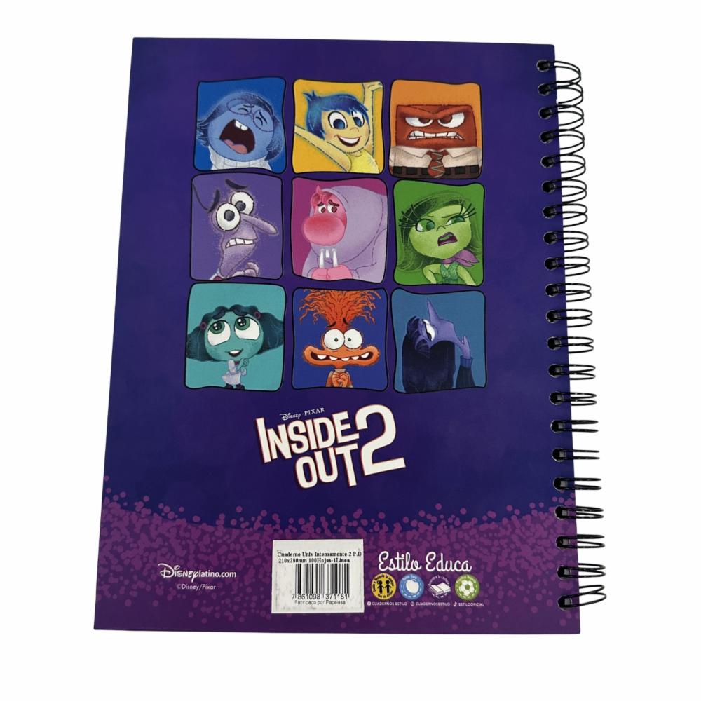 Cuaderno Universitario 1 Línea Diseño Intensamente 2 ESTILO 100 Hojas - Imagen 2