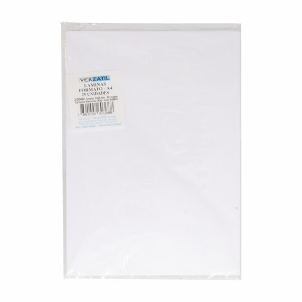 Cartulina Blanca A4 Bristol VERZATIL X 25 Uds