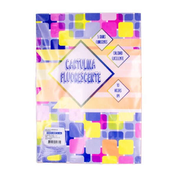 Cartulina Fluorescente X 5 Colores VERNAZA GRAFIC A4
