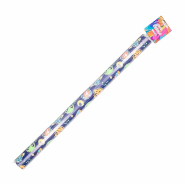 Papel De Regalo En Rollo Para Niño Color Azul Con Diseños De Aliens VERNAZA GRAFIC 50 X 70 Cm