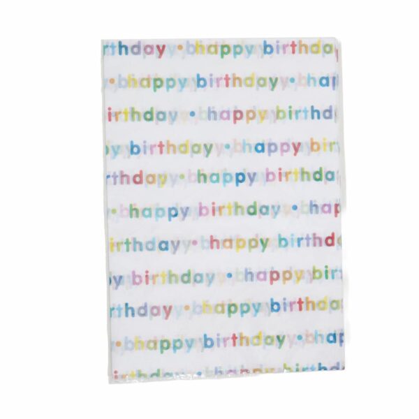 Papel De Regalo Seda Diseño Happy Birthday 50X70Cmx17G VERNAZA GRAFIC X 5 Uds