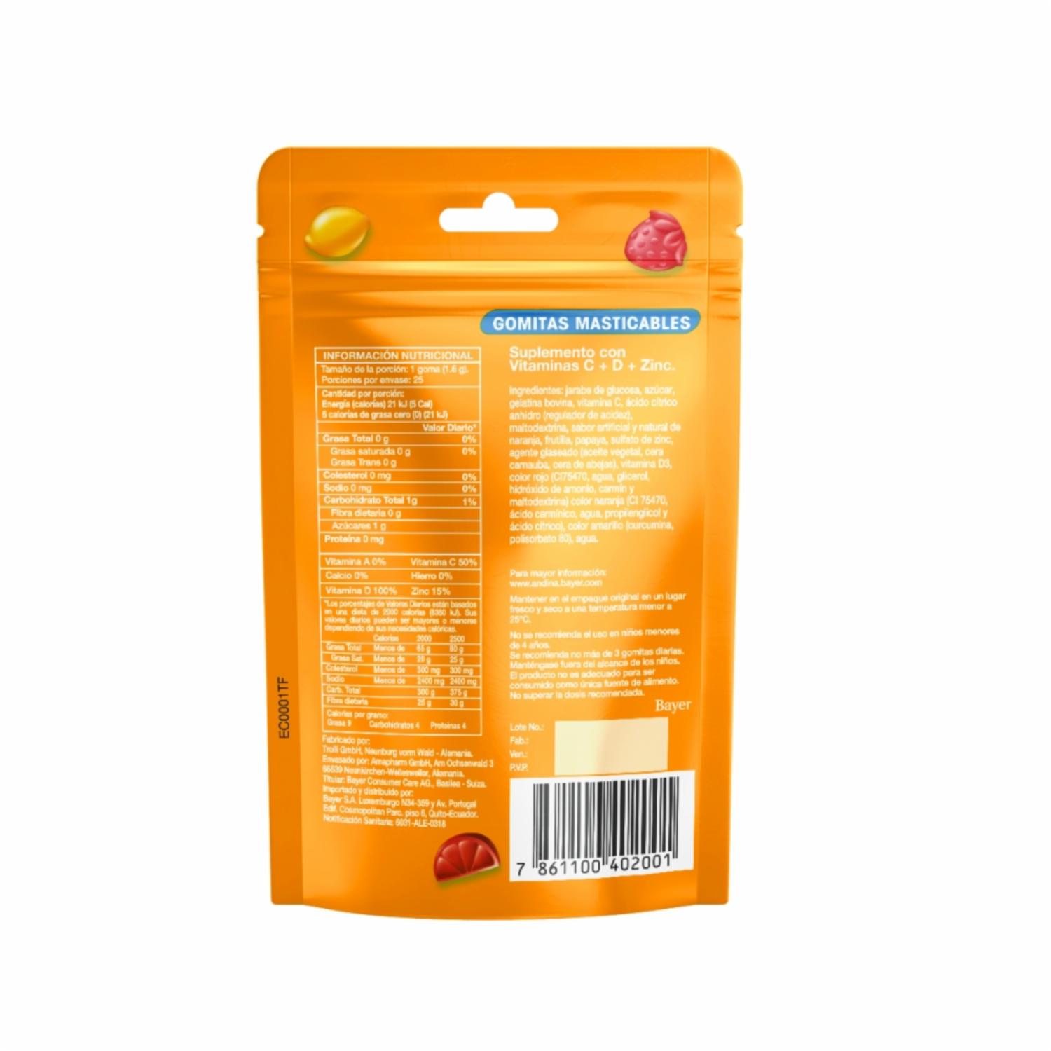 Vitamina C Total + D Y Zinc REDOXON 40 G - Imagen 3