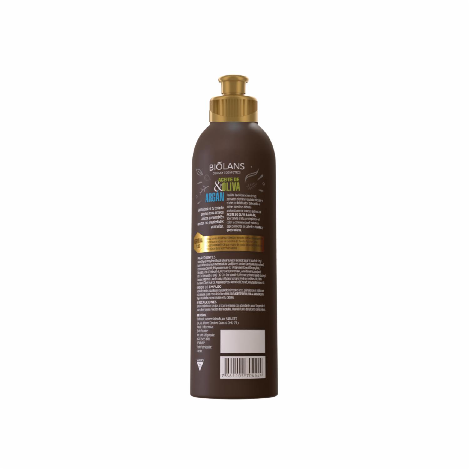 Crema Para Peinar Aceite de Oliva & Argán BIÓLANS 250 Ml - Imagen 2
