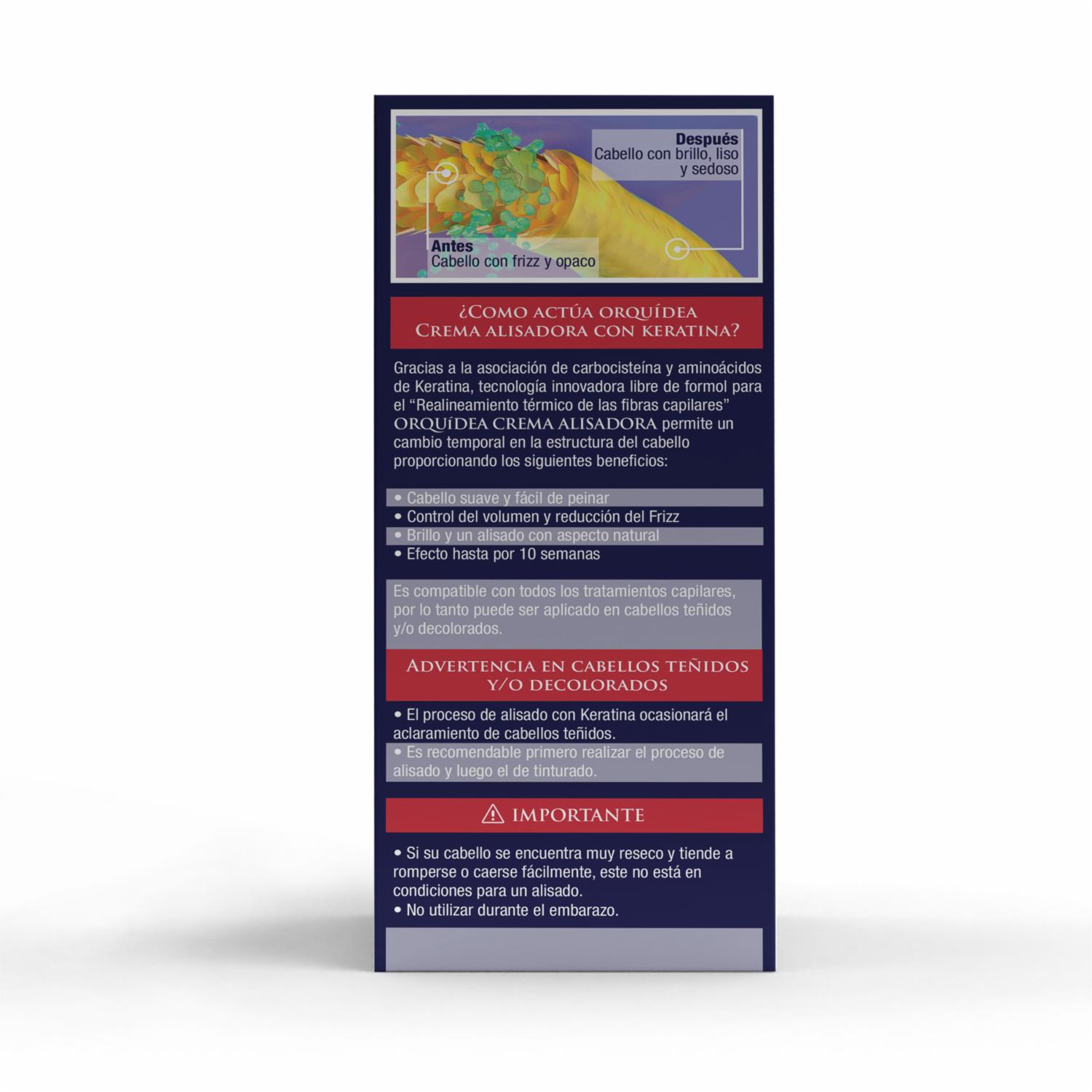 Tratamiento Capilar Alisante Con Keratina Sin Formol ORQUÍDEA 1 Kit 200 Ml - Imagen 5