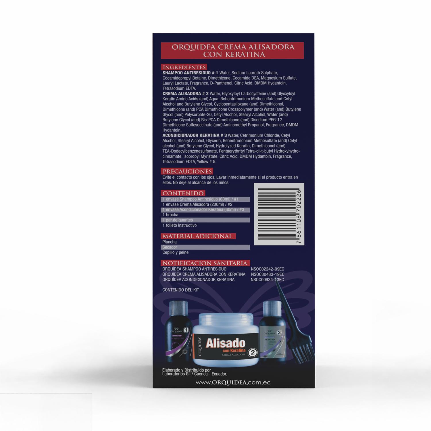 Tratamiento Capilar Alisante Con Keratina Sin Formol ORQUÍDEA 1 Kit 200 Ml - Imagen 6