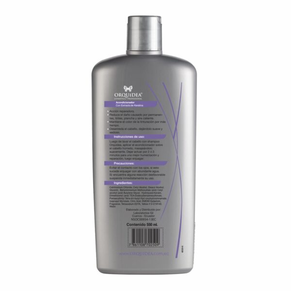 Acondicionador Capilar Keratina Libre De Sal ORQUÍDEA PROFESSIONAL 550 Ml - Imagen 2