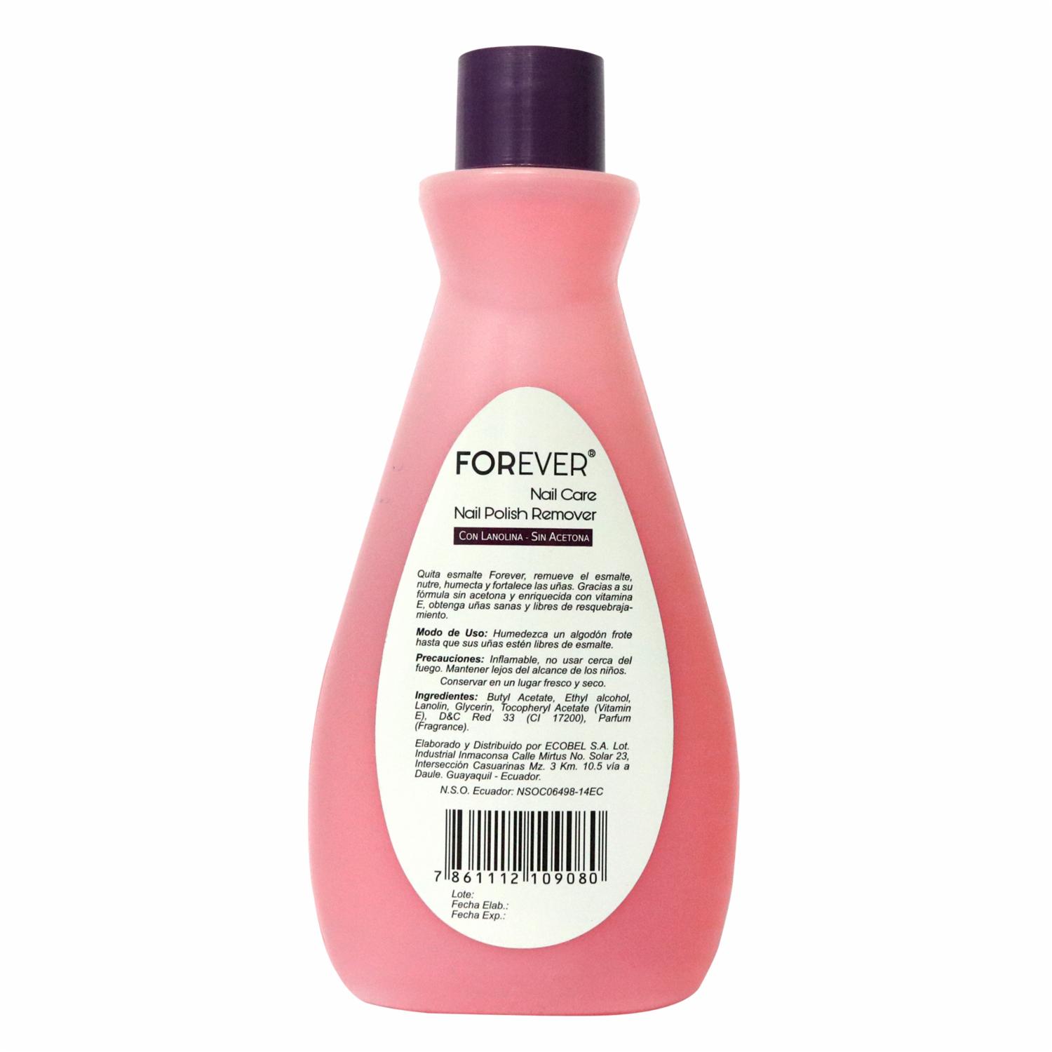 Quita Esmalte Lanolina FOREVER 280 Ml