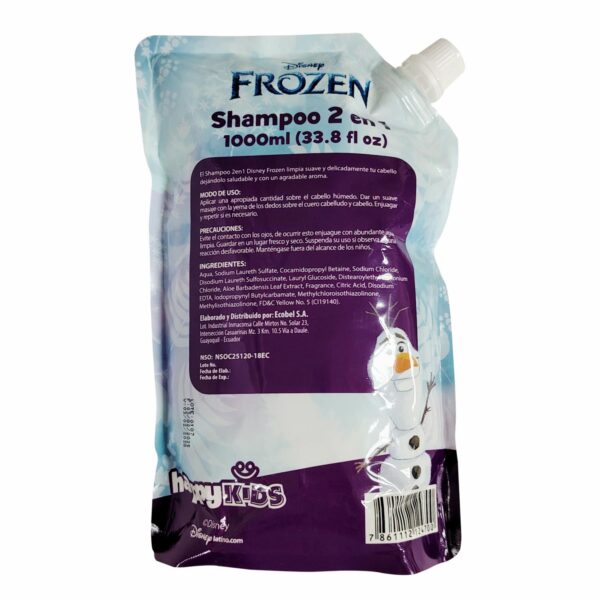 Shampoo Infantil Para Niñas 2 En 1 FROZEN 1000 Ml - Imagen 2